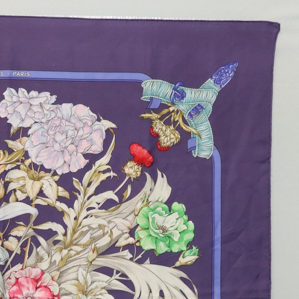 HERMES Carre 90 Scarf ""REGINA"" Silk Purple Auth bs24064 - Picture 4 of 15